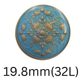 Sky Blue Floral Metal Buttons