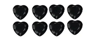 Textured Black Heart Shaped Acrylic Buttons(Pack of 8 Buttons)