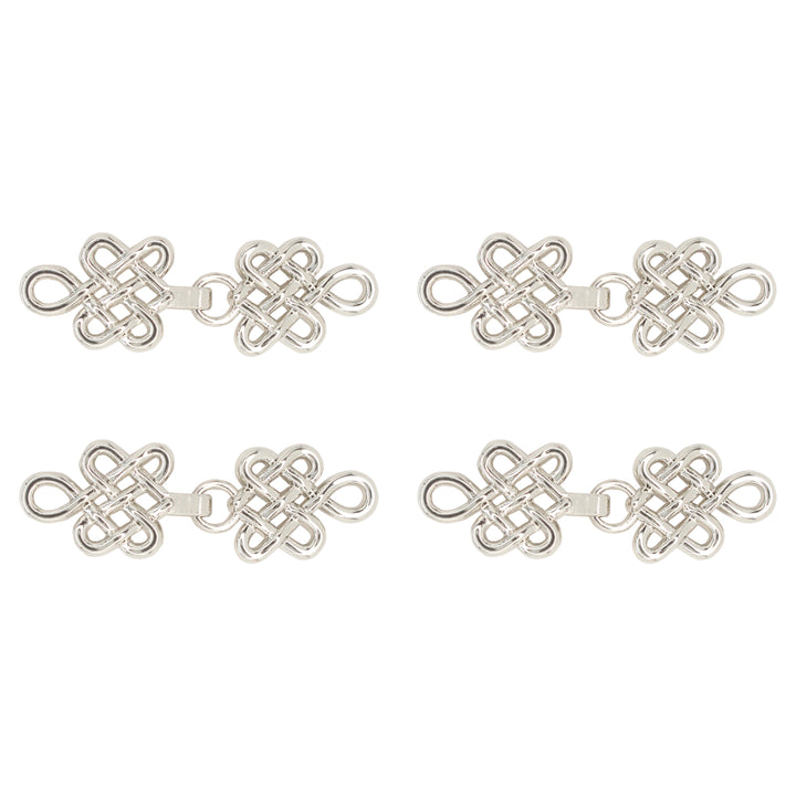 Silver Serenity Spiral Frog Closure Metal Buttons