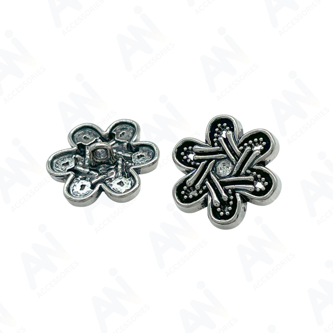 Elegant Ornate Flower Design Buttons for Apparel