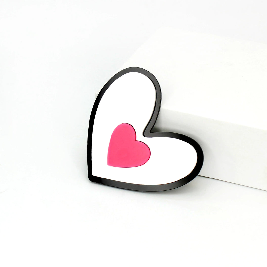 Acrylic Heart Brooch Pins