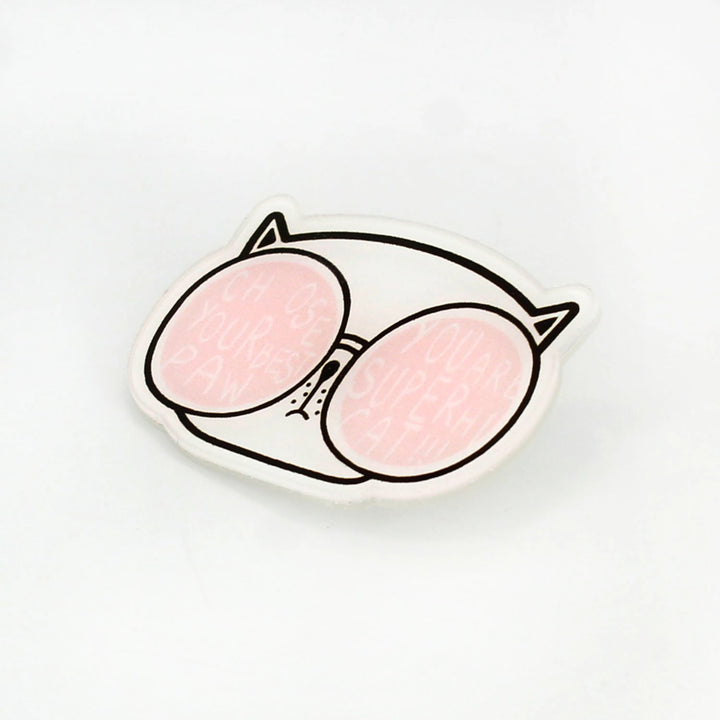 Acrylic Paw Cat Pin Brooch