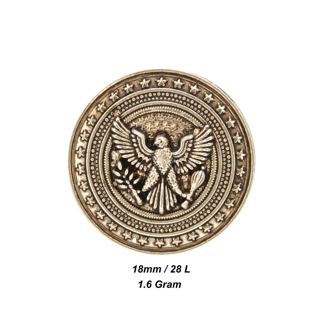Imperial Eagle Wing Metal Buttons | 18mm(28L) & 23mm(36L)