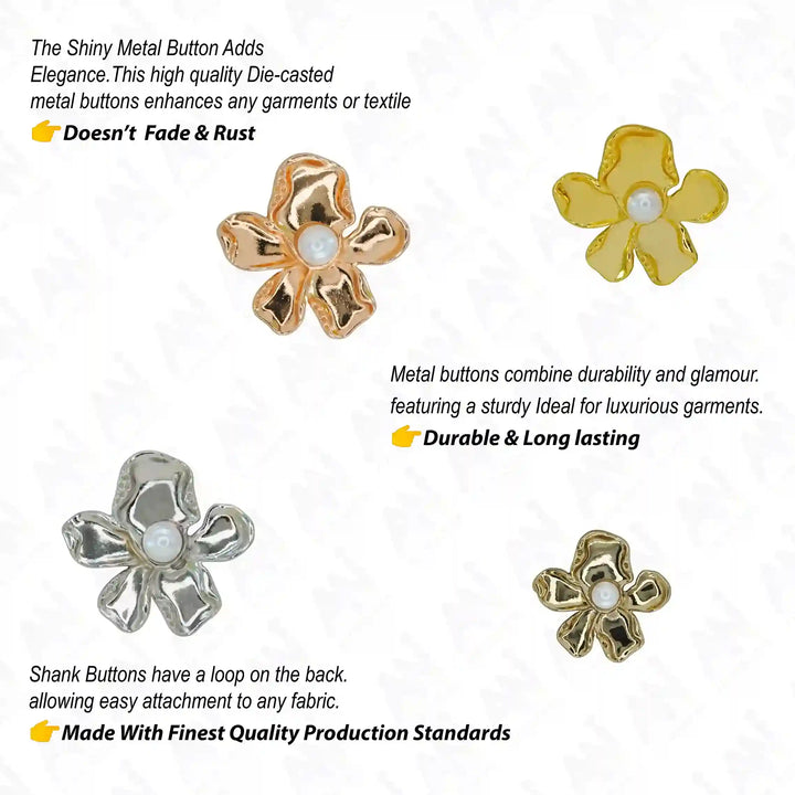 Floral Pearl Buttons