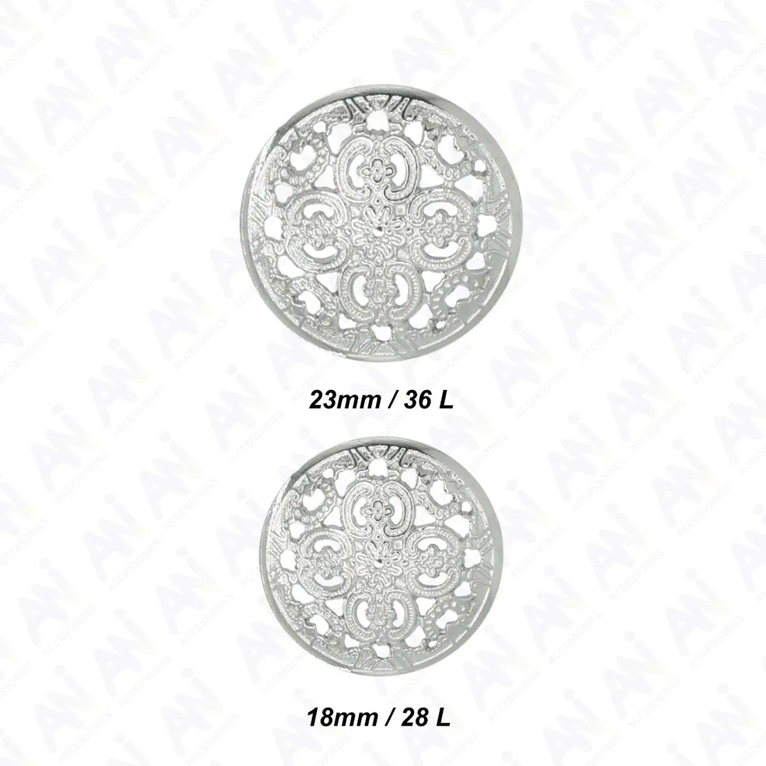 Cutwork Metal Button | 18mm(28L) & 23mm(36L)