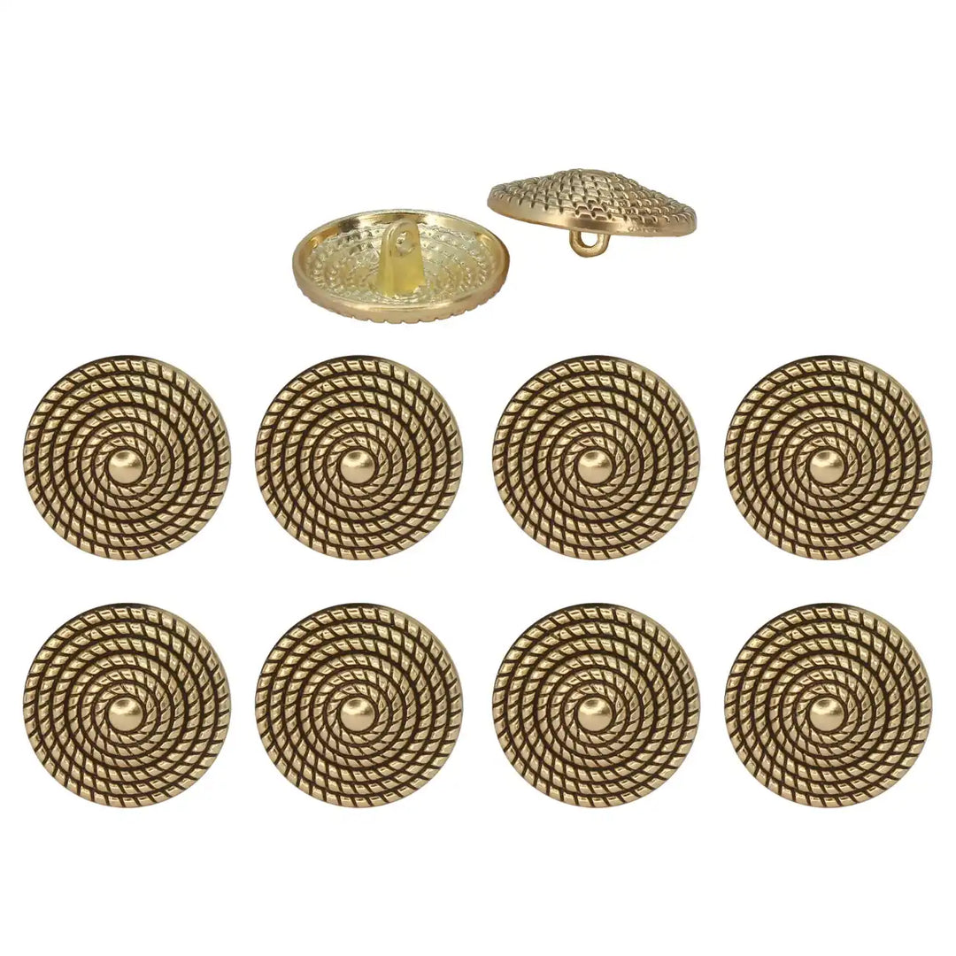 Textured Dome Metal Buttons | 	15mm, 21mm & 23mm