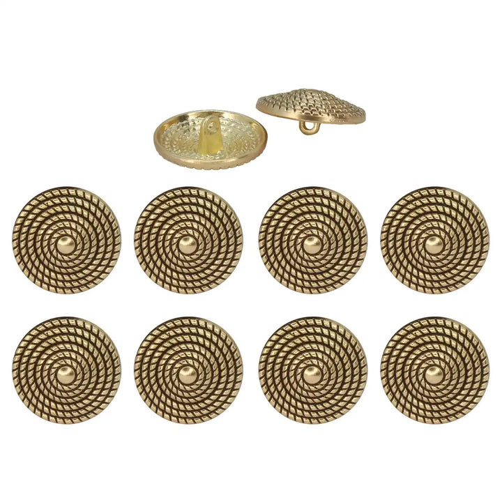 Textured Dome Metal Buttons | 	15mm, 21mm & 23mm