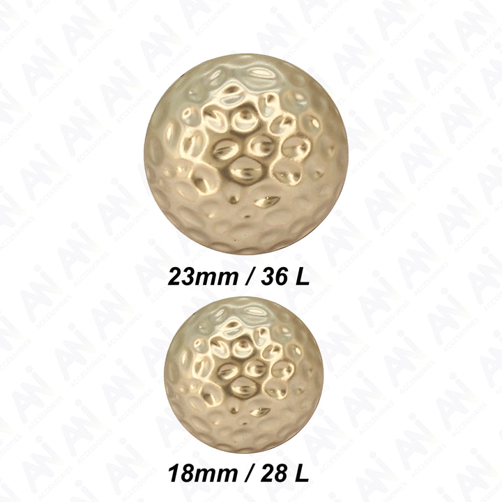 Hammered Design Metal Button for Clothing