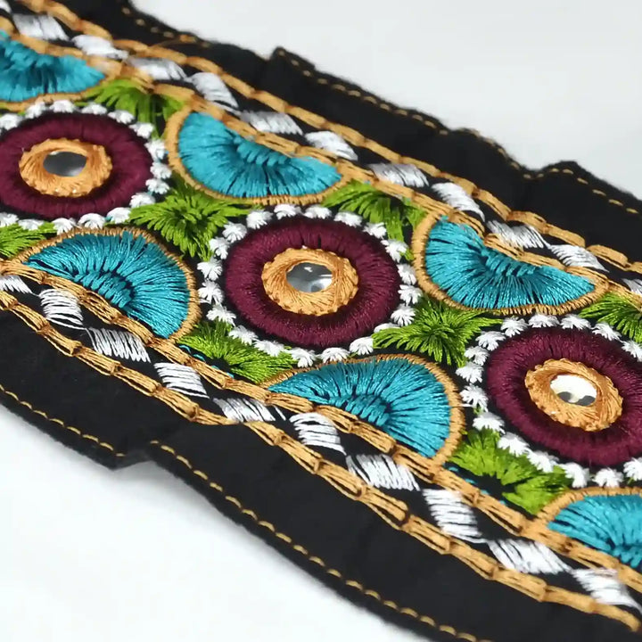 Thread and Mirror Work Lace | 2 Meters