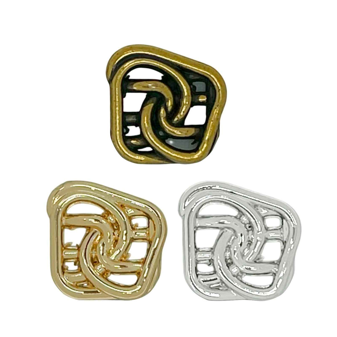 Interwoven Loop Metal Button | 11mm (18L) & 15mm (24L)