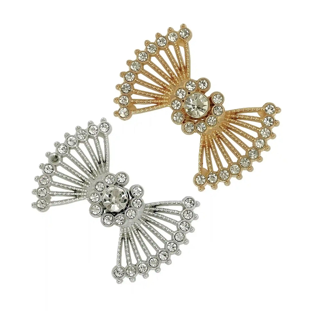 Vintage Style Crystal Rhinestone Metal Frog Closure Buttons