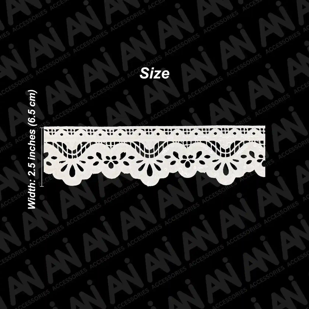 Duchess Leaf Floral Sequins Lace  2 Meter