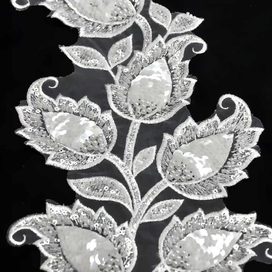 Tulip Flower 1 Meter Sequins Lace