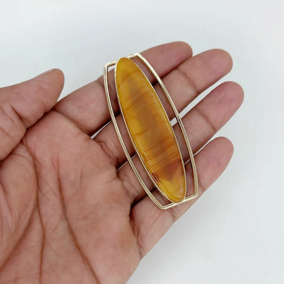Marble Oval Gold Buckle