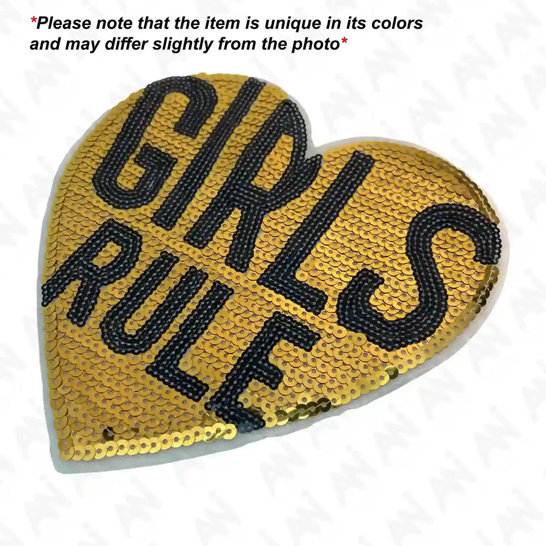 Sequins Girls Rule Patch