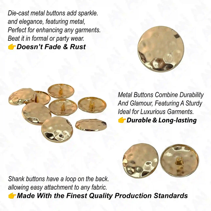 Hammered Style Metal Buttons