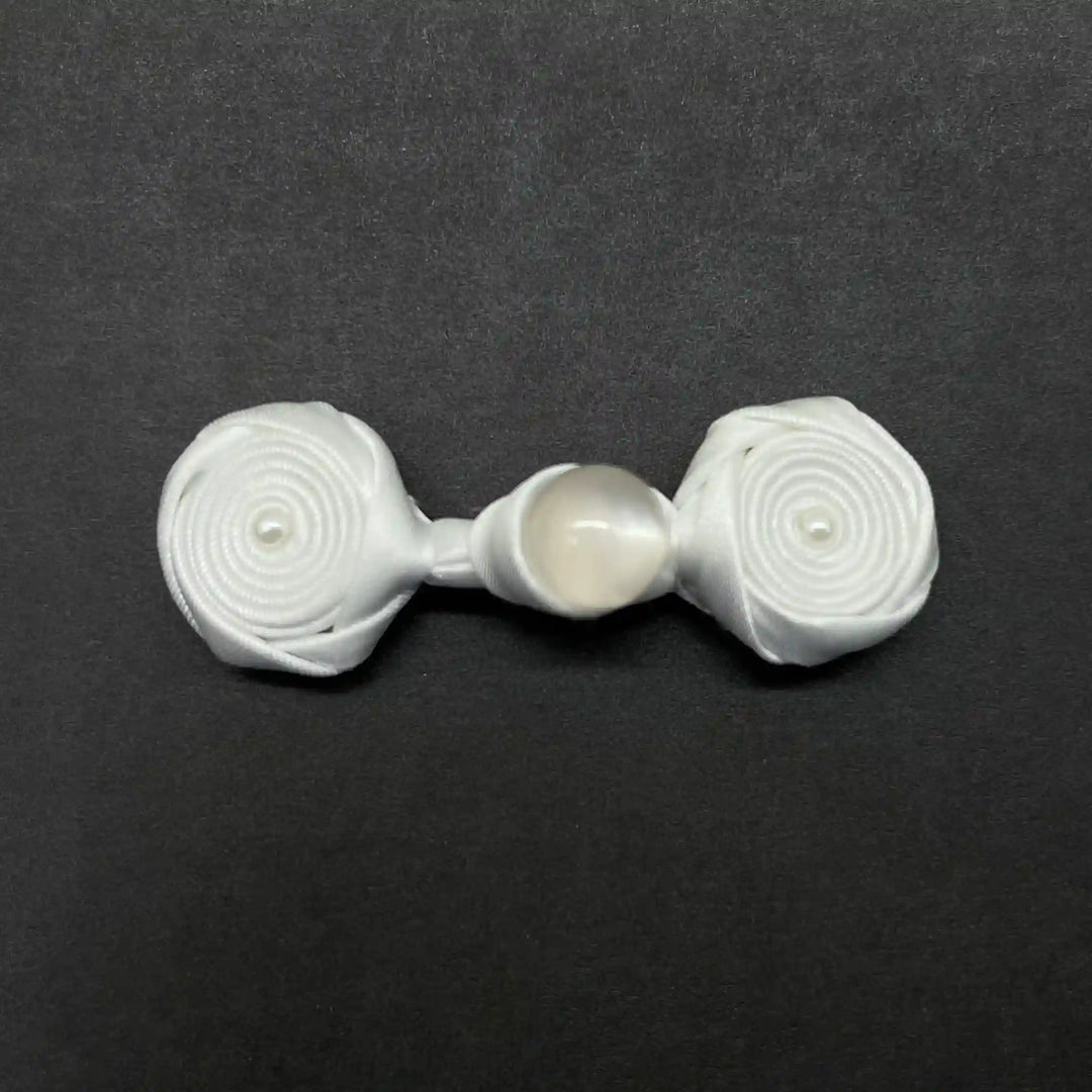 Triple Pearl Rose Frog Fastener