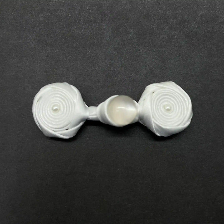 Triple Pearl Rose Frog Fastener