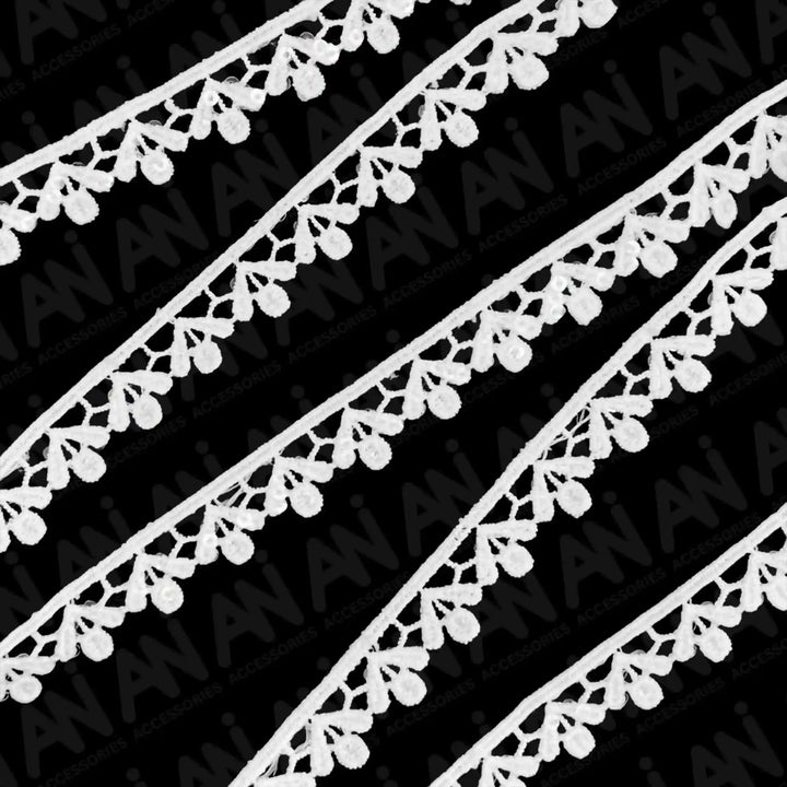 Chain Dot Lighting Sequins Lace Trim | 2 Meter