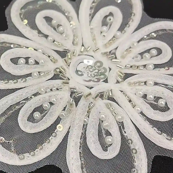 Double Blossom Beaded Patch