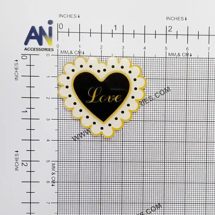 Polka Dot Heart Brooch Pin