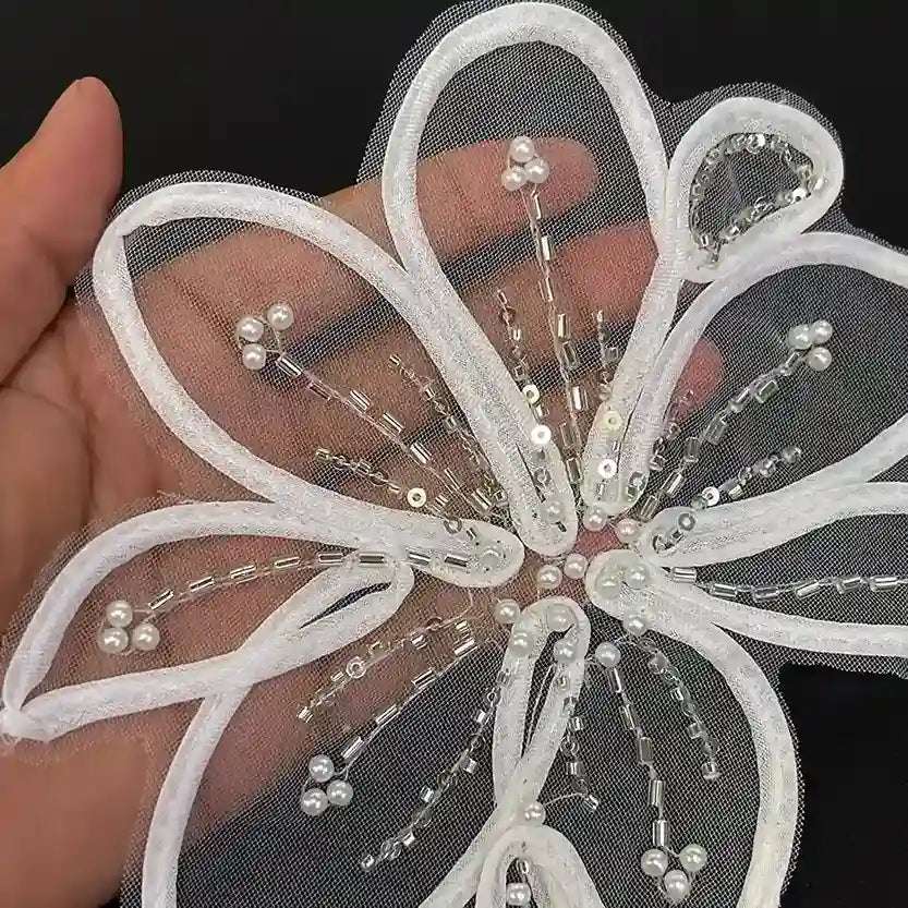 Floral Pearl Beads Patch