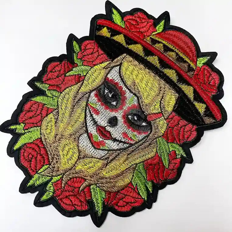 La Catrina Sombrero Embroidered Hot-Fix Patch