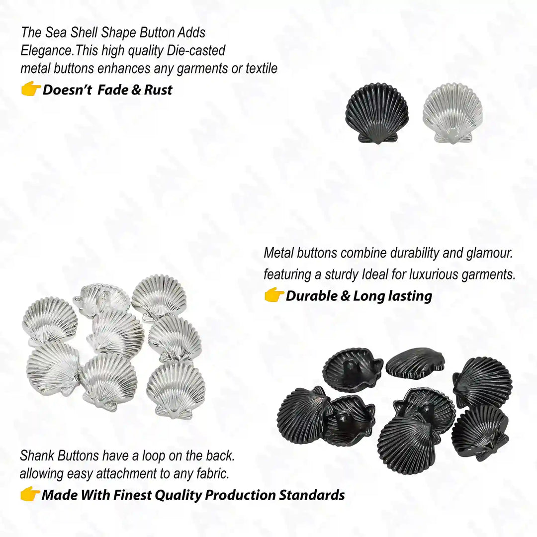 Shell Style Big Size 19mm Buttons