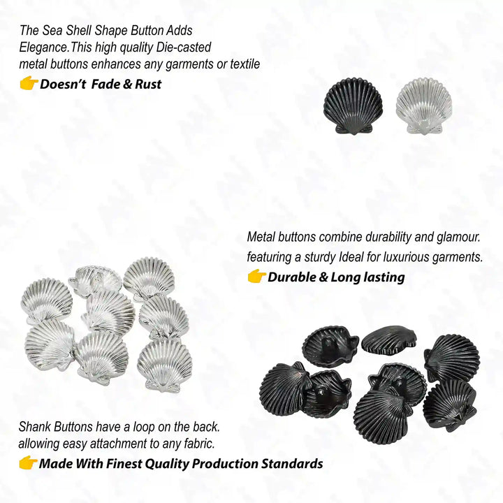 Shell Style Big Size 19mm Buttons