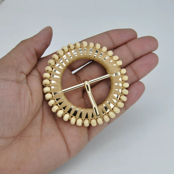 Handmade Beaded Raffia Buckle