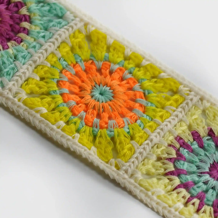 Multicolored Granny Square Lace | 2 Meter
