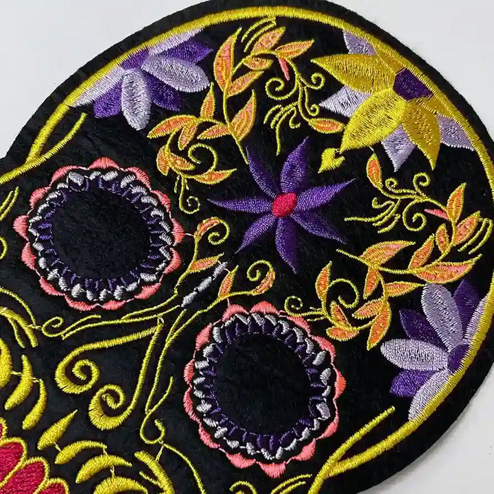 Bohemian Sugar Skull Embroidery Hot-Fix Patch