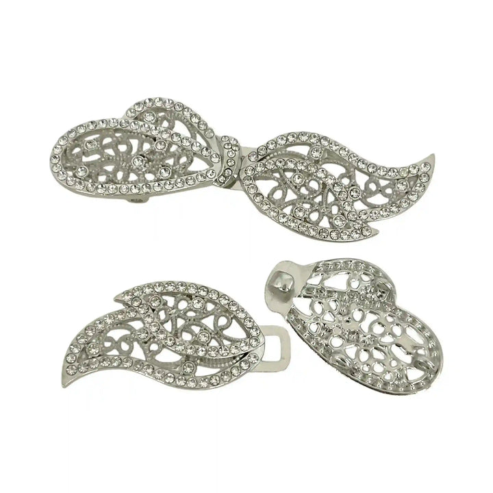 Crystal-Encrusted Filigree Metal Frog Closure Buttons