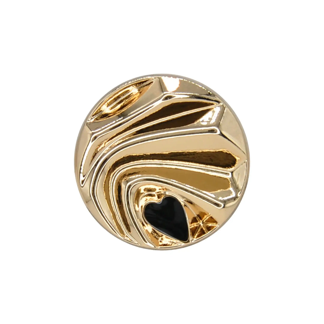 Abstract Wave Designed Metal Button | 18mm (28L), 20mm (32L) & 25mm (40L)