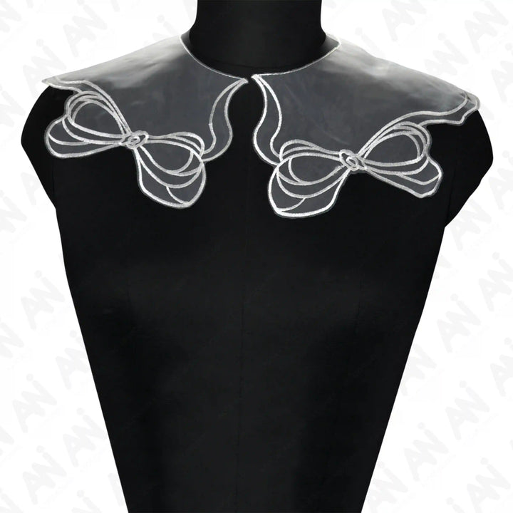 Sheer Organza Bow Collar