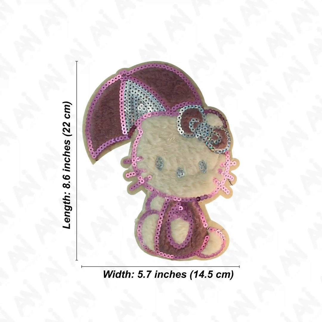 Fuzzy Hello Kitty Sequin Patch