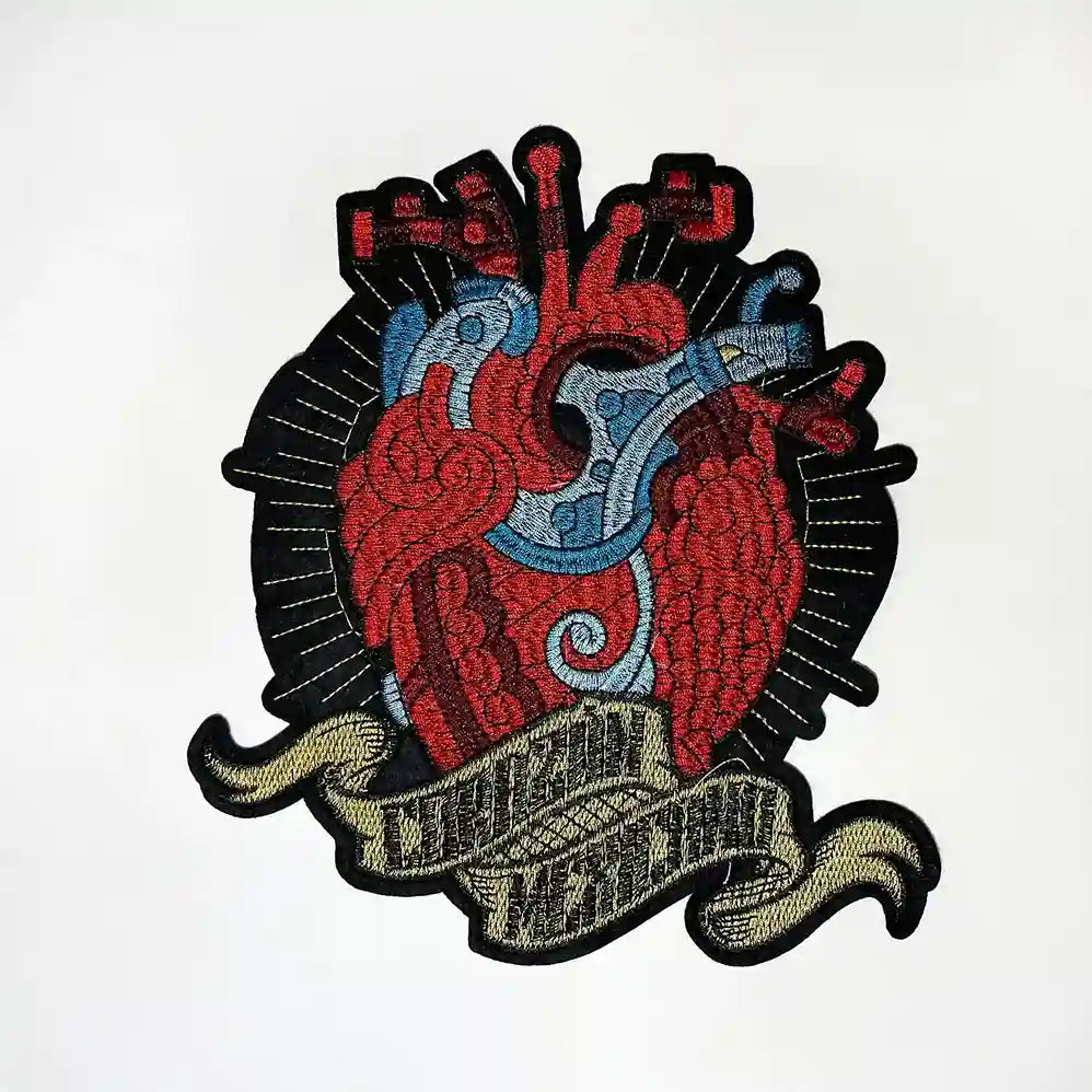 Anatomical Heart with Scroll Hot-Fix Patch