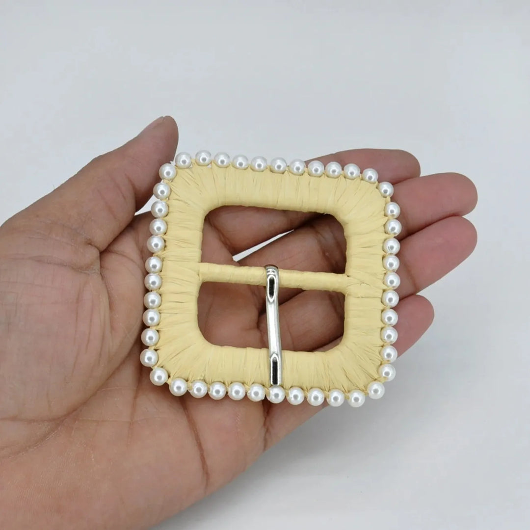 Raffia Pearl Ring Buckle
