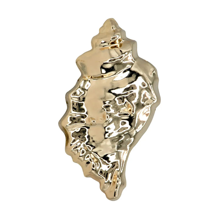 Metallic Gold Shell Shape Shank Button | 28mm x 55mm (86L)