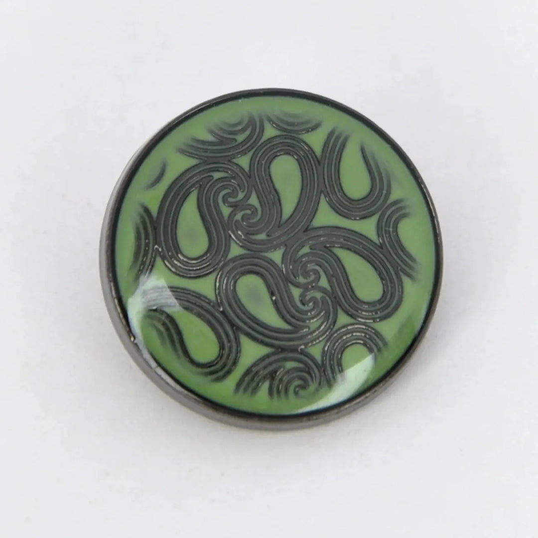 Golden Paisley Design with Shank Metal Button | 18mm(28L) & 20mm(32L)