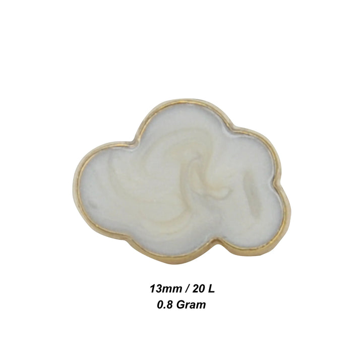 Cloud Shape Designer Metal Button | 13mm (20L)