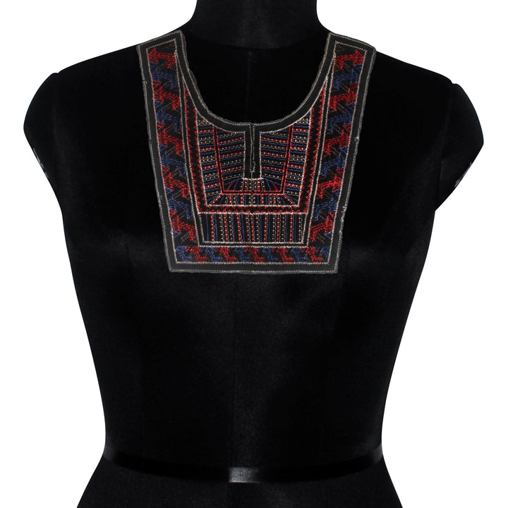 U Shape Embroidery Ethnic Neckline