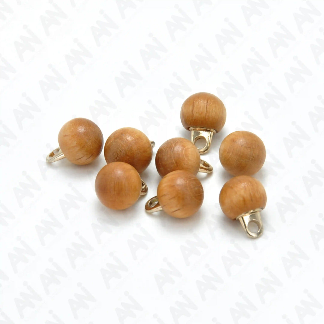 Dark Grain Wooden Button | 10mm