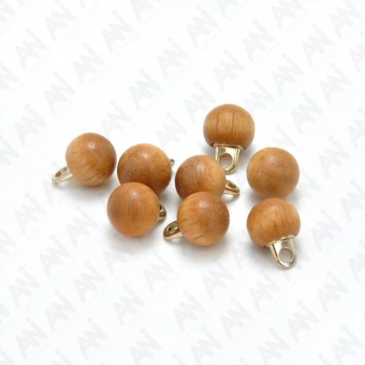 Dark Grain Wooden Button | 10mm