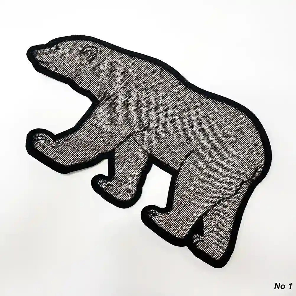 Silver Polar Bear Embroidery
