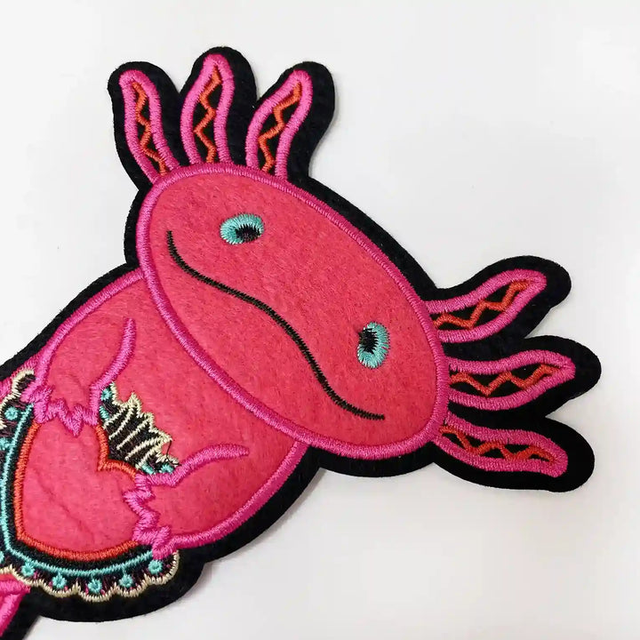 Cute Pink Axolotl Embroidered Patch