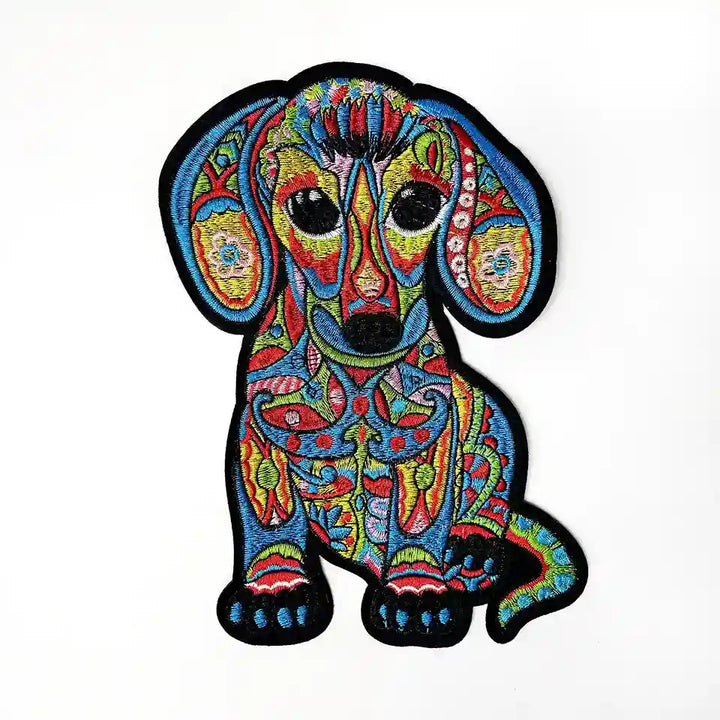 Colorful Folk Art Dog patch