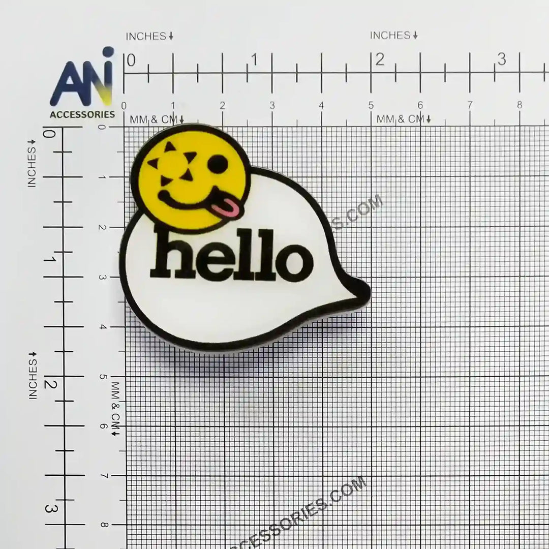 Wacky Hello Emoji Brooch Pin