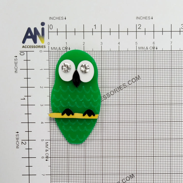 Emerald Owl Brooch Pin
