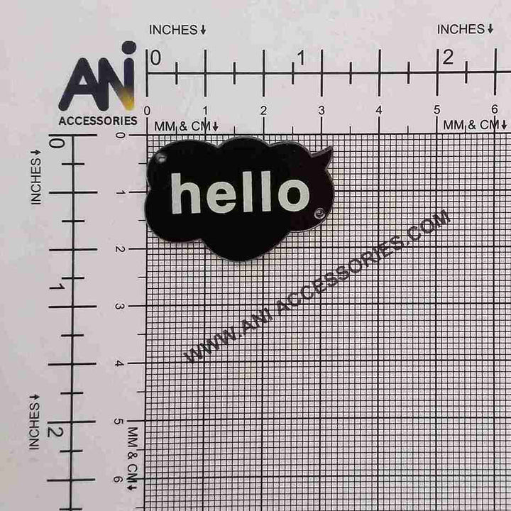 Hello Acrylic Sewable Tag Embellishment